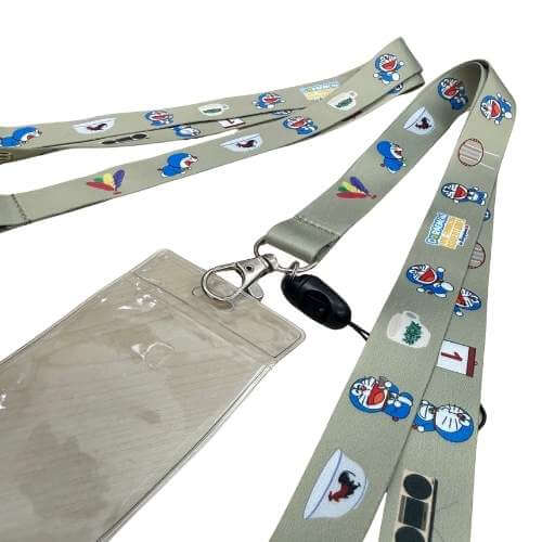 Doraemon full colour sublimation printed polyester lanyard for event visitors Malaysia